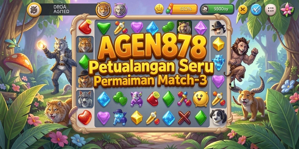 Tangkapan layar permainan AGEN878 menunjukkan tantangan Match-3 yang menarik.