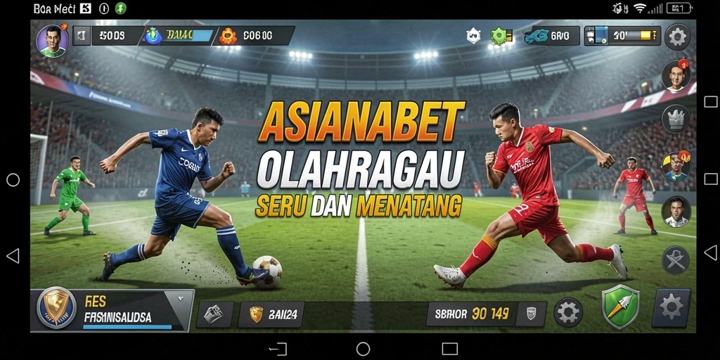 Screenshot permainan ASIANABET yang menunjukkan gameplay olahraga penuh aksi.