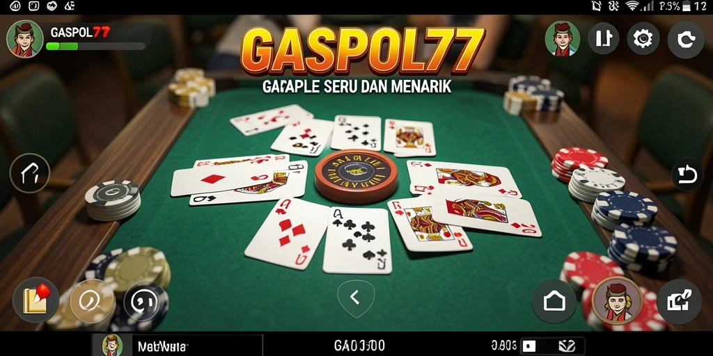 Tampilan gameplay GASPOL77 yang menarik dalam permainan Gaple.