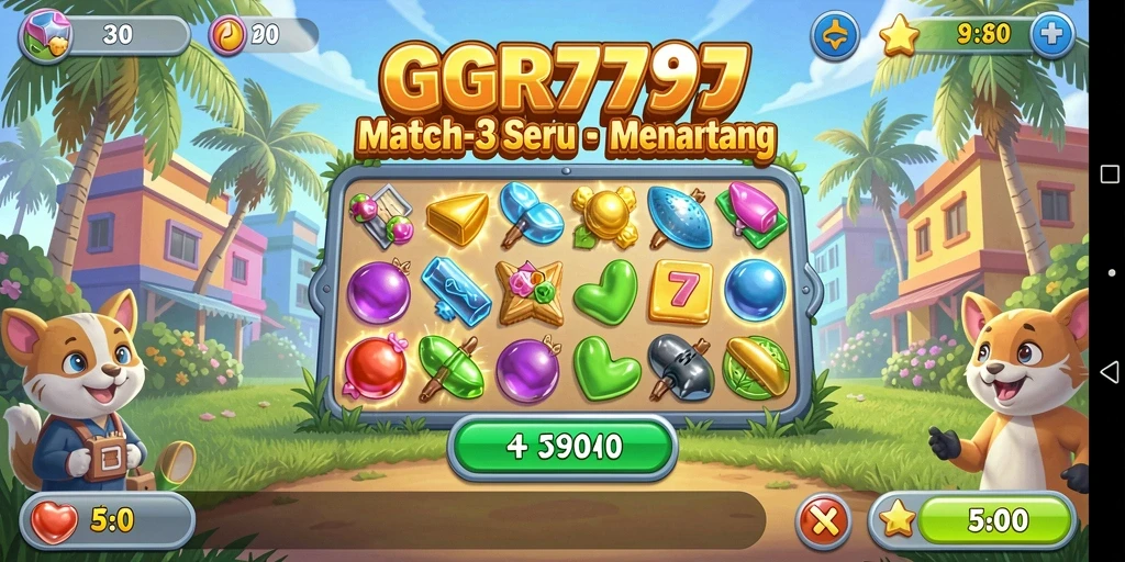 Tampilan gameplay GGR7777 yang penuh warna dan seru.