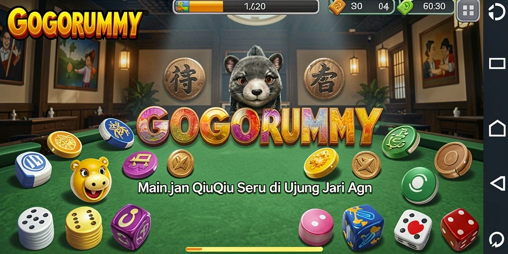 Tampilan gameplay QiuQiu yang mendebarkan di GOGORUMMY.
