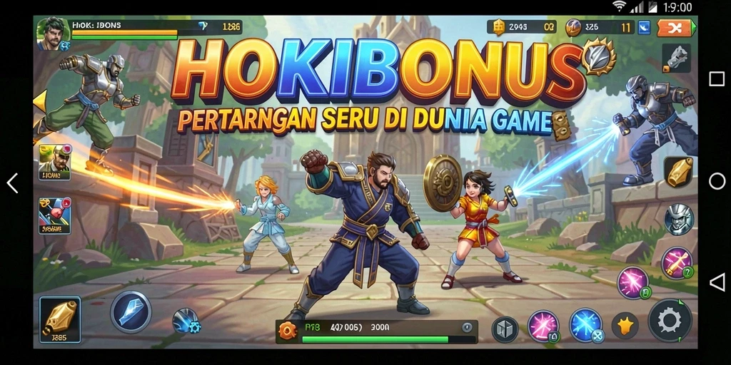 Tampilan gameplay <strong>HOKIBONUS</strong> yang intens dan mendebarkan dalam pertarungan.