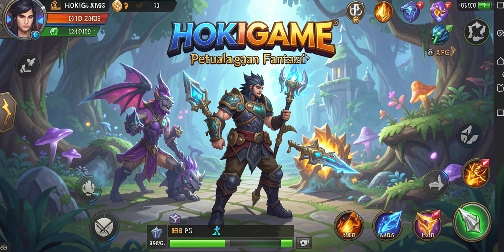 Screenshot HOKIGAME menampilkan aksi seru dalam pertarungan ARPG.