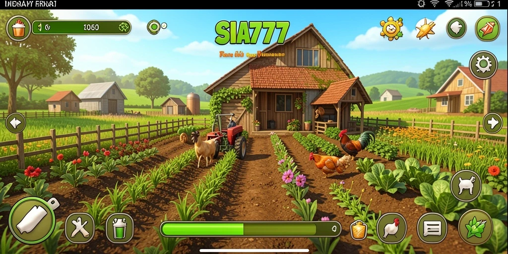 Tampilan gameplay SIA777 yang memukau dengan suasana pertanian.