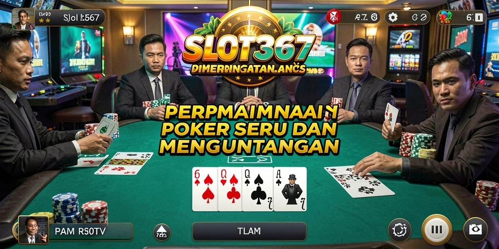 Tampilan menarik dari gameplay SLOT367 dengan berbagai mode permainan poker.