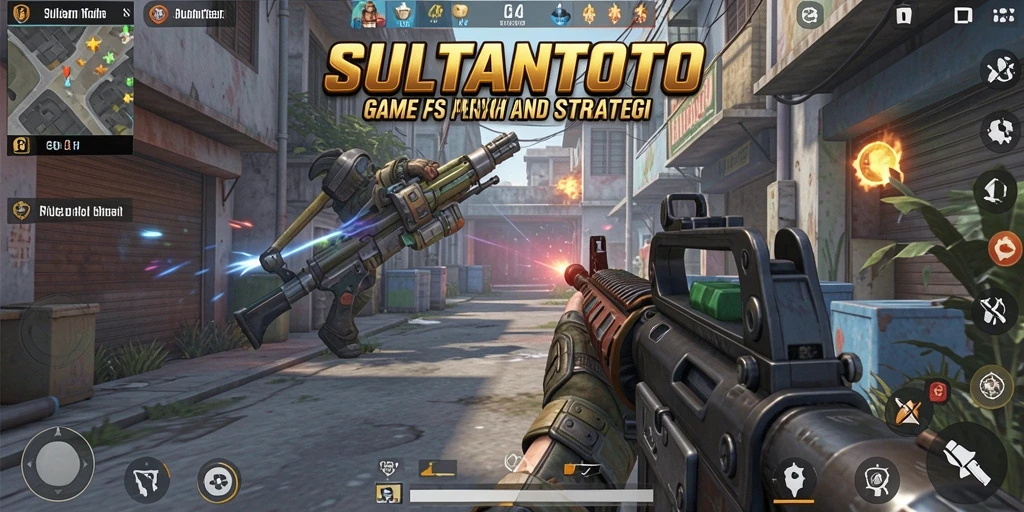 Screenshot gameplay SULTANTOTO menampilkan aksi menegangkan di medan perang.