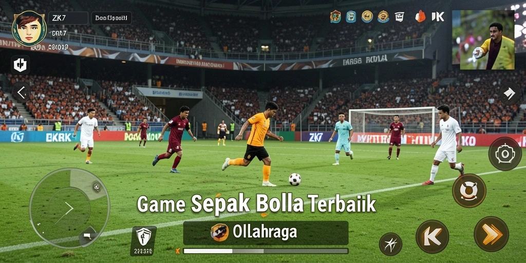 Gameplay ZK7 yang seru dan menegangkan dengan pertandingan sepak bola.